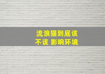 流浪猫到底该不该 影响环境